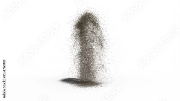 Obraz Dirt charge, Sand explosion with white background