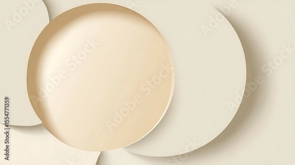 Fototapeta Abstract Composition of Overlapping Neutral-Toned Circles