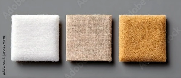 Obraz Textured fabric samples in neutral tones