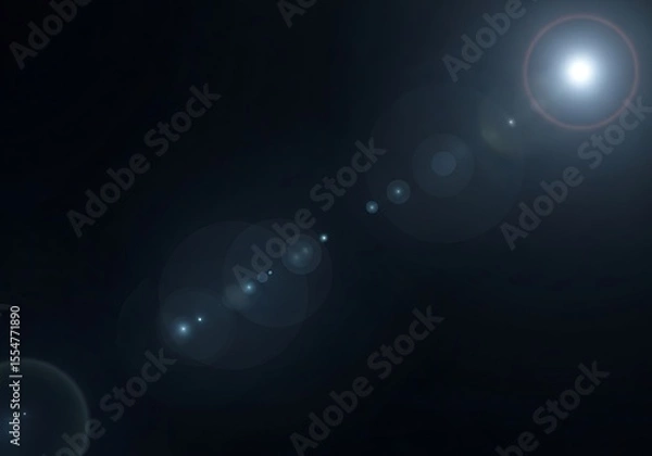 Fototapeta A stunning abstract blue background with clouds and stars illuminates a glowing sphere of the Earth in the dark cosmos