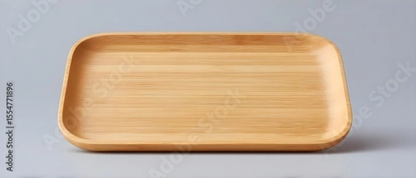 Obraz Elegant bamboo serving tray on a minimalist background