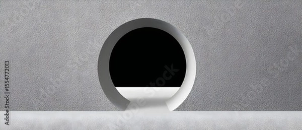 Obraz Minimalist architectural design featuring an oval opening