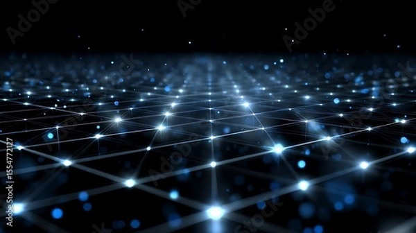 Fototapeta Illuminated Grid Network: A Visual Representation of Digital Connectivity