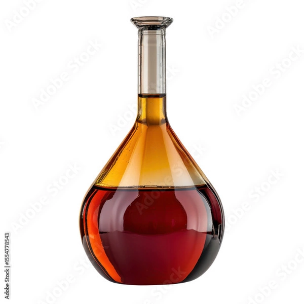 Obraz Beautiful glass decanter filled with rich amber liquid, showcasing elegant curves and smooth finish, perfect for serving beverages