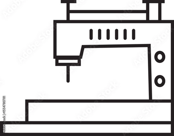 Obraz High Quality Vector Illustration of Modern Sewing Machine, Tailoring and Garment Stitching Equipment, Essential Tool for Textile, Fashion Design, Home and Industrial Use"