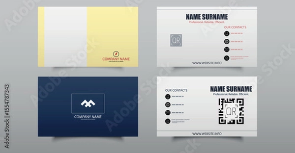Obraz Business card design template, Clean professional business card template, visiting card. Editable file