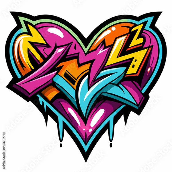 Obraz abstract heart with wings