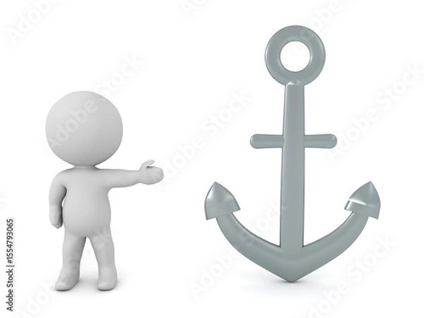 Obraz 3D Character showing an anchor