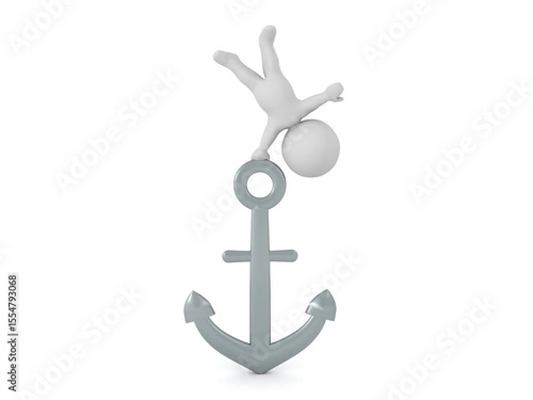 Obraz 3D Character doing a handstand on an anchor