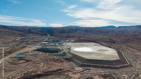 Fototapeta Aerial view of open-pit silver mining in Jujuy, Argentina.