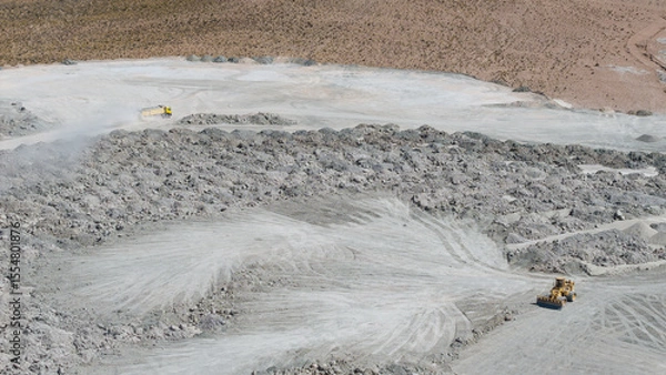 Fototapeta Aerial view of an open-pit borax mine in Jujuy, Argentina.