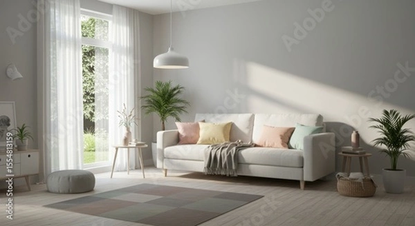Fototapeta Modern living room interior design