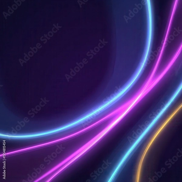 Fototapeta Create a simple background (1800Ã—2100 px) in neon style with glowing lines. There should be a lot of them and all different in shape. Color scheme (choose 2-3 colors): Primary.