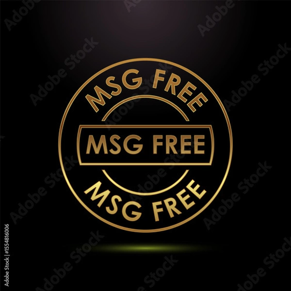 Fototapeta MSG free icon design illustration, Msg label sign for web and app in gold color style