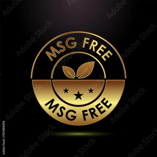 Fototapeta MSG free icon design illustration, Msg label sign for web and app in gold color style