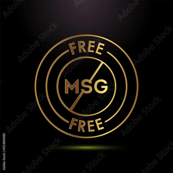 Fototapeta MSG free icon design illustration, Msg label sign for web and app in gold color style