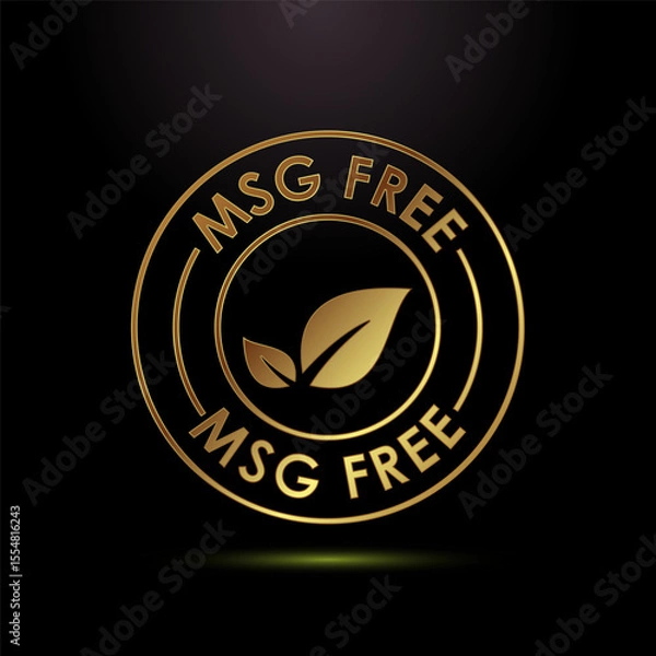 Fototapeta MSG free icon design illustration, Msg label sign for web and app in gold color style