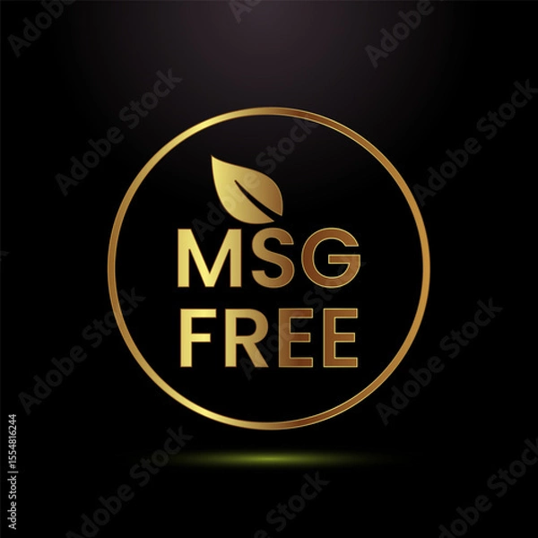 Fototapeta MSG free icon design illustration, Msg label sign for web and app in gold color style