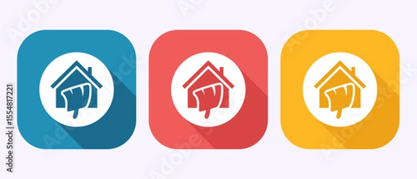 Fototapeta Home painting icon design illustration. House painting sign symbol in shadow button design