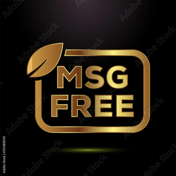 Fototapeta MSG free icon design illustration, Msg label sign for web and app in gold color style