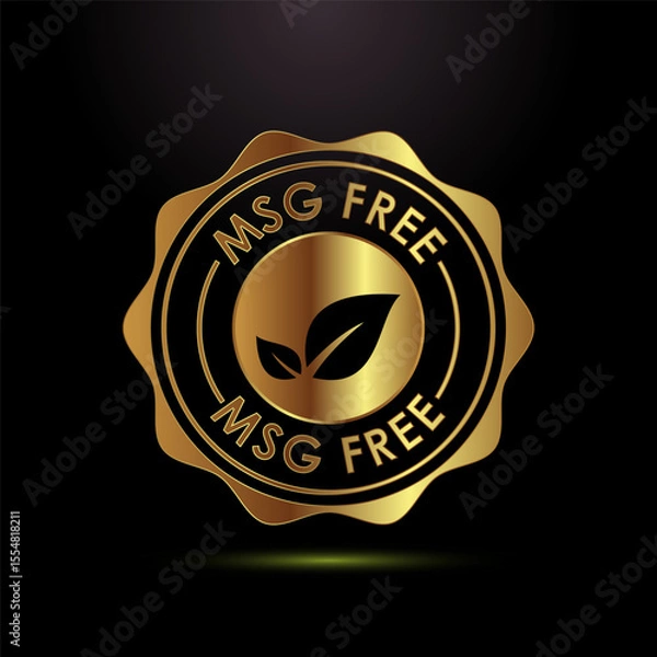 Fototapeta MSG free icon design illustration, Msg label sign for web and app in gold color style