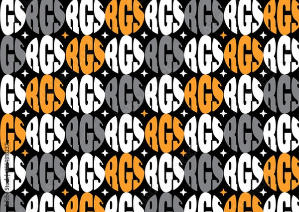 Fototapeta Seamless pattern featuring a repeating geometric motif, round shape text