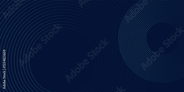 Fototapeta Abstract blue glowing geometric lines on dark blue background art. Modern shiny blue circle lines pattern