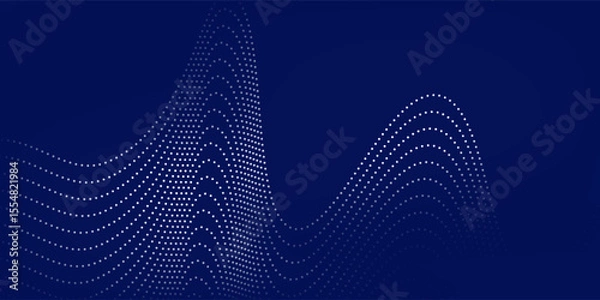 Fototapeta Blue background abstract with line waves and gradient variation. Suitable for user interface stroke websites simple