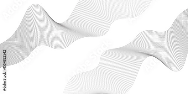 Fototapeta Abstratc particles halftone black gradient curve shape isolated on white background art. Vector in concept of technology  science  music wave modern simple