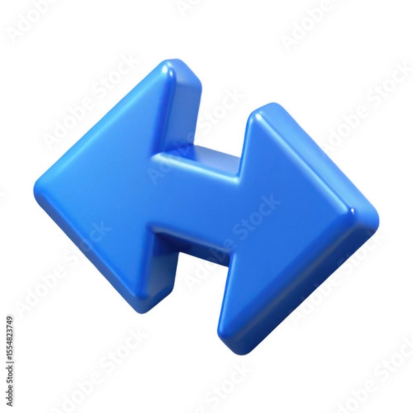 Obraz 3d bidirectional arrow isolated on transparent background