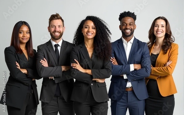 Obraz Team photo of a diverse group of businesspeople exuding confidence and looking smart and impeccable. High quality