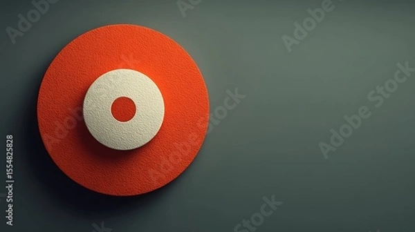 Fototapeta Minimal 3D target, clean textured background, abstract and modern style