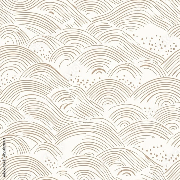 Fototapeta Seamless Wave Pattern in Neutral Tones for Decor and Design