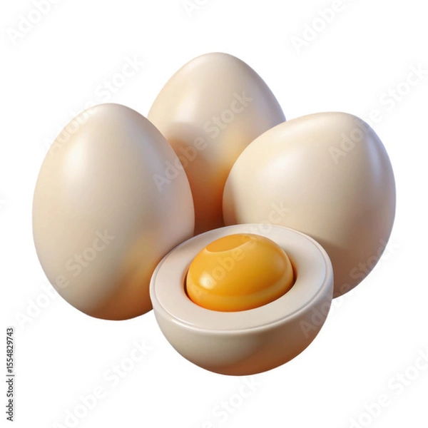 Obraz 3d eggs isolated on transparent background