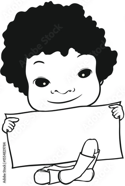 Fototapeta 현수막들고있는소년