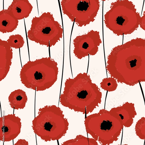Fototapeta Hand drawing flowers seamless pattern print design. Vector illustration design for fashion fabrics, textile graphics and prints.	
