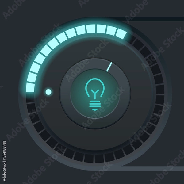 Fototapeta Charging status widget UI. Battery level shown in percentages and estimated time left. Minimal app interface design for mobile device. Tech energy tracking template. Vector illustration.