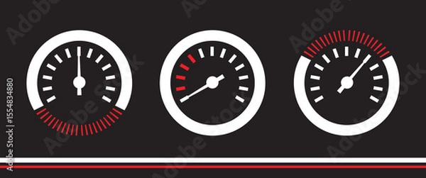 Fototapeta Speedometer Icon Set Vector Design.