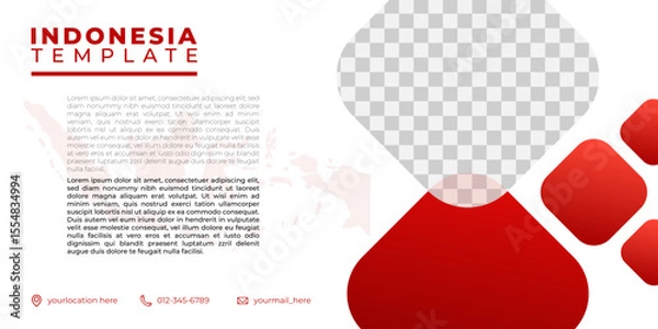 Obraz indonesian design template, red and white banner design