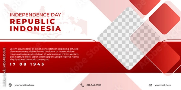 Obraz indonesian design template, red and white banner design