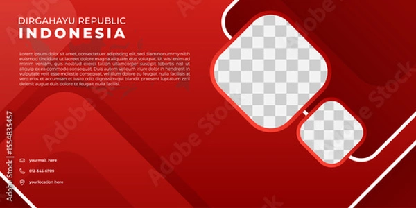Obraz indonesian design template, red and white banner design