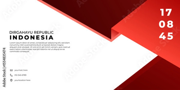 Obraz indonesian design template, red and white banner design