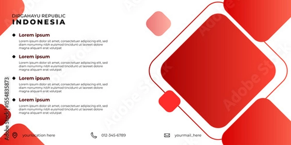 Obraz indonesian design template, red and white banner design