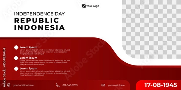 Obraz indonesian design template, red and white banner design