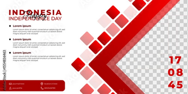 Obraz indonesian design template, red and white banner design