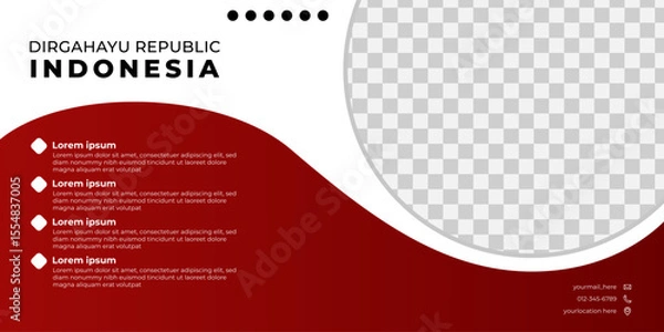Obraz indonesian design template, red and white banner design
