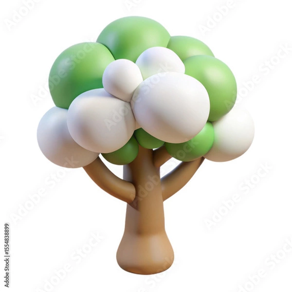 Obraz 3d stylized tree isolated on transparent background