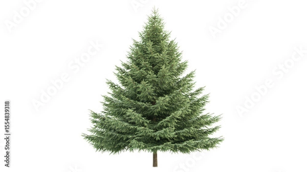 Obraz Spruce tree with symmetrical shape, Transparent background, PNG file