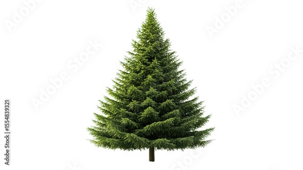 Obraz Spruce tree with symmetrical shape, Transparent background, PNG file