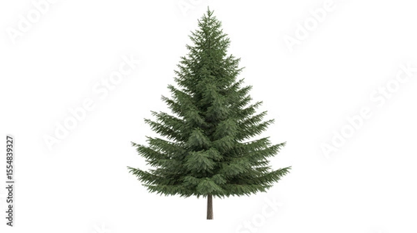 Obraz Spruce tree with symmetrical shape, Transparent background, PNG file